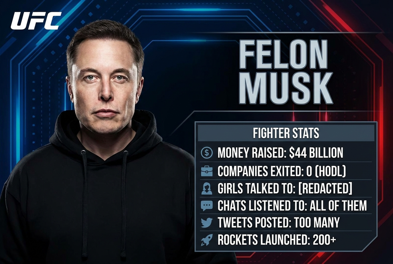 Felon Musk stat card